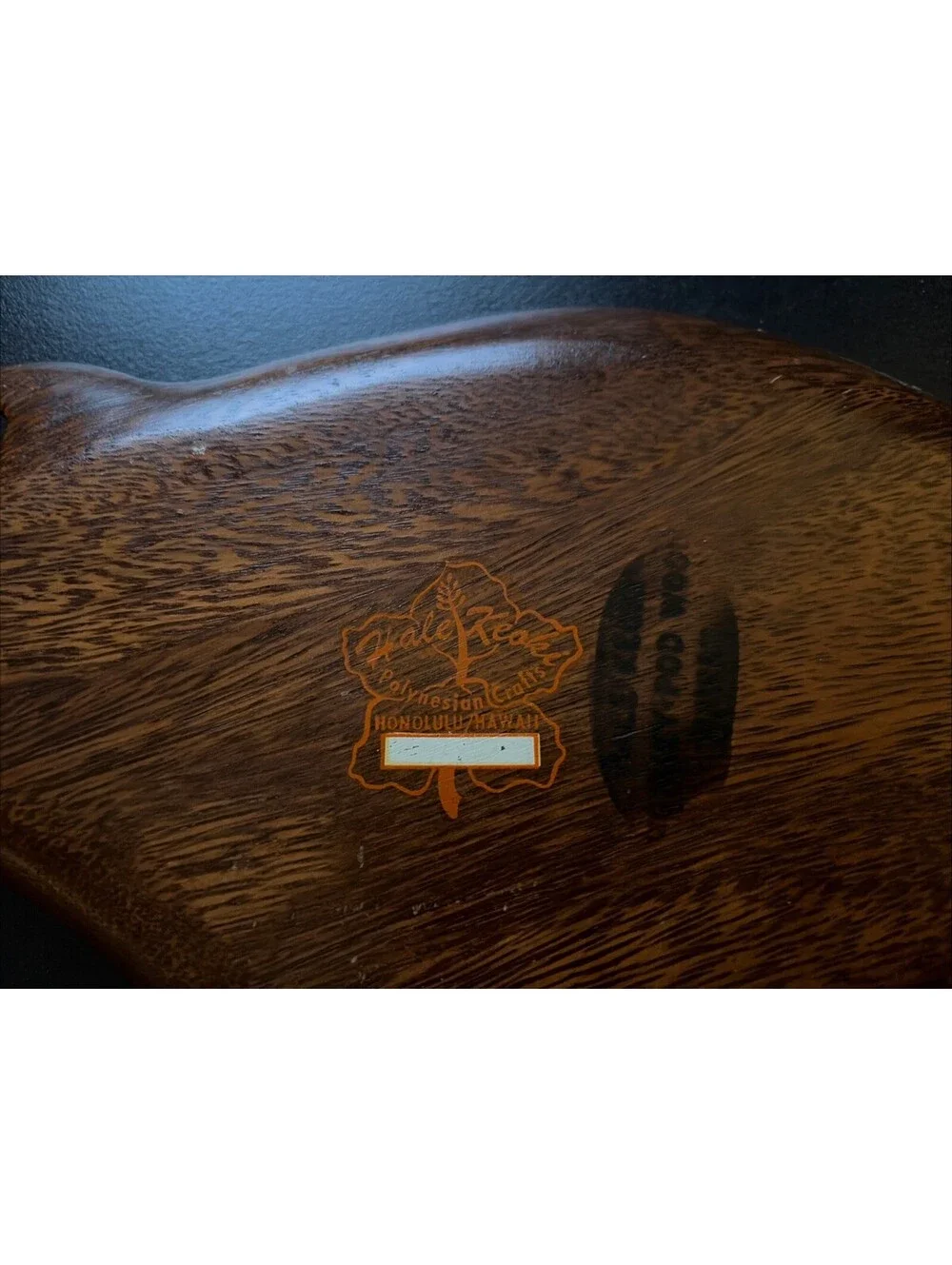 Vintage Blair Hawaii Carved Pig Dish Tray Monkey Pod Wood